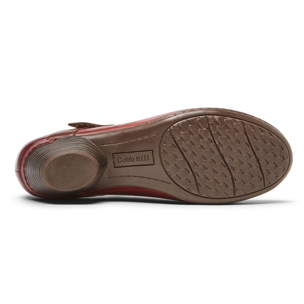 Rockport Womens Cobb Hill Laurel Mary Jane - Flats Red - XOM085972